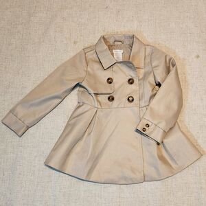 Tahari Girls Trench Coat Double Breasted Classic Tan Pea Coat 2T timeless